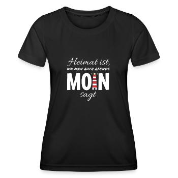 Moin Norddeutsch Sprüche Geschenke Nordisch - Frauen Funktions-T-Shirt - Schwarz - Vorne - AI Model Female 172 light (172cm)