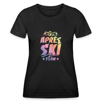 Apres Ski Saying Team Mountains - Women's Functional T-Shirt - black - Front - AI Model Female 172 light (172cm)