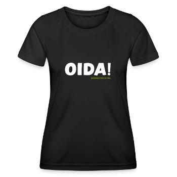 Oida Alter Dialekt lustiger Spruch bayrisch - Frauen Funktions-T-Shirt - Schwarz - Vorne - AI Model Female 172 light (172cm)