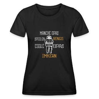 Coole opas imkern Geschenk Biene Honig Insekt - Frauen Funktions-T-Shirt - Schwarz - Vorne - AI Model Female 172 light (172cm)