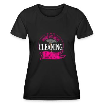 Putzfrau - Frauen Funktions-T-Shirt - Schwarz - Vorne - AI Model Female 172 light (172cm)