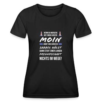Norddeutsch Fischkopp Nordsee Geschenkidee Norden - Frauen Funktions-T-Shirt - Schwarz - Vorne - AI Model Female 172 light (172cm)