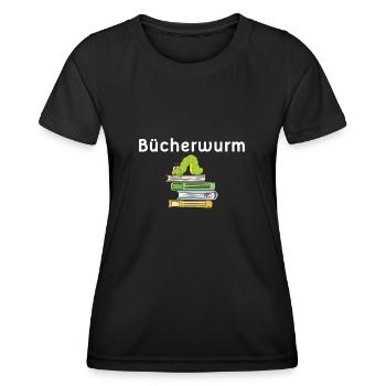 Bücherwurm Geschenk art - Frauen Funktions-T-Shirt - Schwarz - Vorne - AI Model Female 172 light (172cm)