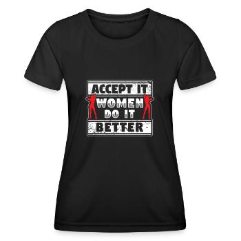 Woman power Feminism Power woman - Women's Functional T-Shirt - black - Front - AI Model Female 172 light (172cm)