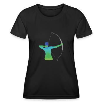 Cadeau de tir à l'arc - T-shirt sport Femme - noir - Devant - AI Model Female 172 light (172cm)