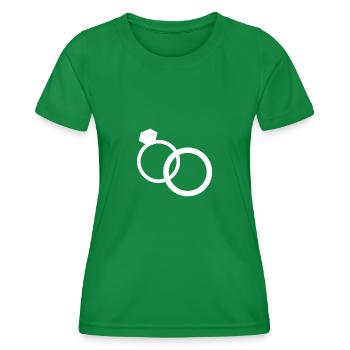 Anneaux de mariage alliances mariage bague de mariage - T-shirt sport Femme - vert - Devant - AI Model Female 172 dark (172cm)