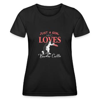 Border Collie - Frauen Funktions-T-Shirt - Schwarz - Vorne - AI Model Female 172 light (172cm)