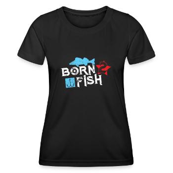 Né pour pêcher Pêche Pêche - T-shirt sport Femme - noir - Devant - AI Model Female 172 light (172cm)