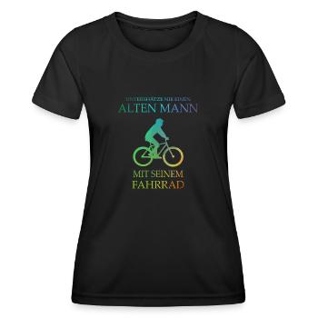 Alten mann fahrrad Geschenk Radfahrer Sport - Frauen Funktions-T-Shirt - Schwarz - Vorne - AI Model Female 172 light (172cm)
