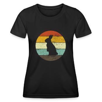 Rabbit Easter Retro Gift - Women's Functional T-Shirt - black - Front - AI Model Female 172 light (172cm)