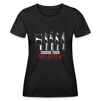 Choose your weapon chef cuisine cuisine cadeau - T-shirt sport Femme - noir - Devant - AI Model Female 172 light (172cm)