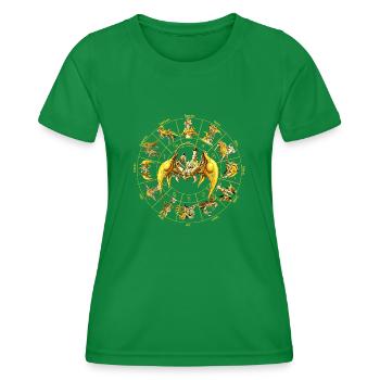 Starsign Göttliche Skorpion Rüstung - Frauen Funktions-T-Shirt - Kelly Green - Vorne - AI Model Female 172 dark (172cm)