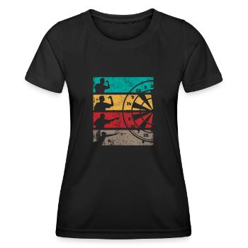 Geschenk Spruch Darts Wurfspieß - Frauen Funktions-T-Shirt - Schwarz - Vorne - AI Model Female 172 light (172cm)