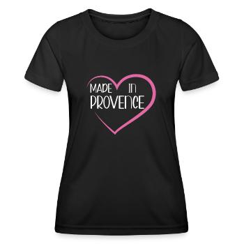 Made in Provence Süd-Humor, Meditiertes Geschenk - Frauen Funktions-T-Shirt - Schwarz - Vorne - AI Model Female 172 light (172cm)