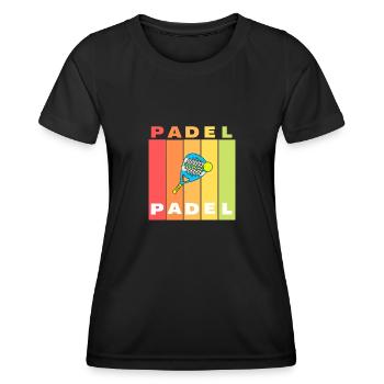 Ich liebe es, Padel-Tennis zu spielen. - Frauen Funktions-T-Shirt - Schwarz - Vorne - AI Model Female 172 light (172cm)