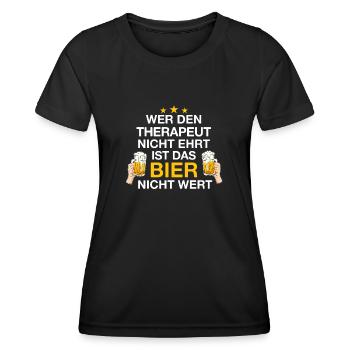 Therapeut Physiotherapeut Physio Beruf Spruch - Frauen Funktions-T-Shirt - Schwarz - Vorne - AI Model Female 172 light (172cm)