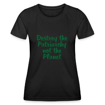 Destroy the patriarchy femme cadeau de féminisme - T-shirt sport Femme - noir - Devant - AI Model Female 172 light (172cm)