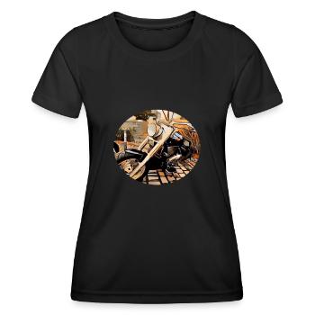 Moto - T-shirt sport Femme - noir - Devant - AI Model Female 172 light (172cm)