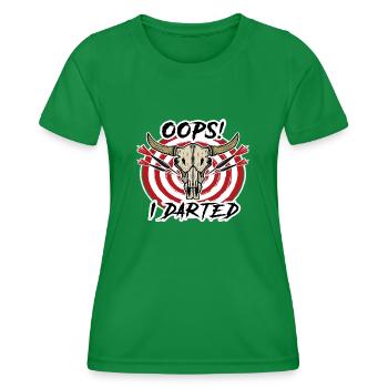 Oops I Darted - Women's Functional T-Shirt - kelly green - Front - AI Model Female 172 dark (172cm)