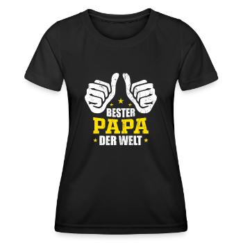 Bester Papa Der Welt Bester Papa - Frauen Funktions-T-Shirt - Schwarz - Vorne - AI Model Female 172 light (172cm)