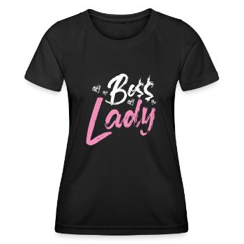Boss Lady - Frauen Funktions-T-Shirt - Schwarz - Vorne - AI Model Female 172 light (172cm)