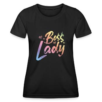 Boss Lady - Frauen Funktions-T-Shirt - Schwarz - Vorne - AI Model Female 172 light (172cm)