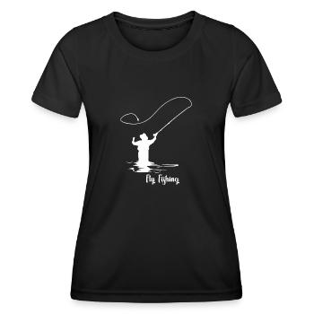 Fly fishing Geschenk Angelausflug Angeltag - Frauen Funktions-T-Shirt - Schwarz - Vorne - AI Model Female 172 light (172cm)