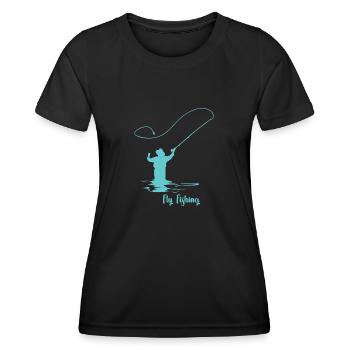 Fly fishing Geschenk Angelausflug Angeltag - Frauen Funktions-T-Shirt - Schwarz - Vorne - AI Model Female 172 light (172cm)