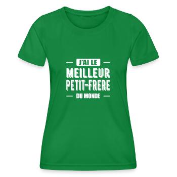 J-AI LE MEILLEUR PETIT-FRÈRE DU MONDE - T-shirt sport Femme - vert - Devant - AI Model Female 172 dark (172cm)