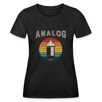 Retro Analog Modular Synthesizer Musician - Women's Functional T-Shirt - black - Front - AI Model Female 172 light (172cm)