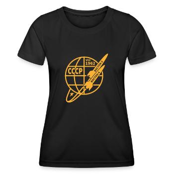 URSS vostok cadeau Gagarine Russie astronaute - T-shirt sport Femme - noir - Devant - AI Model Female 172 light (172cm)