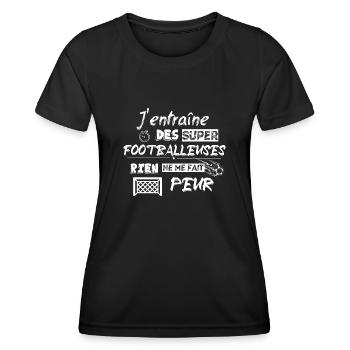 Coach super footballeuses cadeau humour - T-shirt sport Femme - noir - Devant - AI Model Female 172 light (172cm)