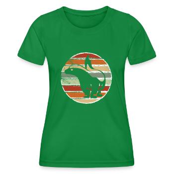 Retro Honigdachs Vintage Honigdachs - Frauen Funktions-T-Shirt - Kelly Green - Vorne - AI Model Female 172 dark (172cm)