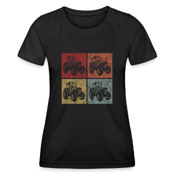 Tracteurs tracteurs de tracteurs de ferme tracteurs - T-shirt sport Femme - noir - Devant - AI Model Female 172 light (172cm)