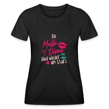 Die Malle Diven sind wieder am Start Mallorca 2021 - Frauen Funktions-T-Shirt - Schwarz - Vorne - AI Model Female 172 light (172cm)