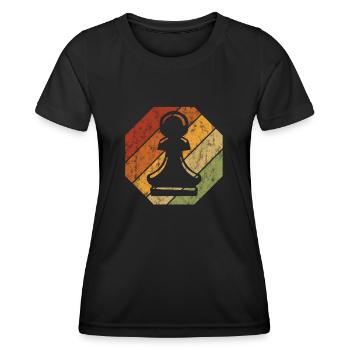 Schachspieler Schach Schachfigur Retro Schachmatt - Frauen Funktions-T-Shirt - Schwarz - Vorne - AI Model Female 172 light (172cm)