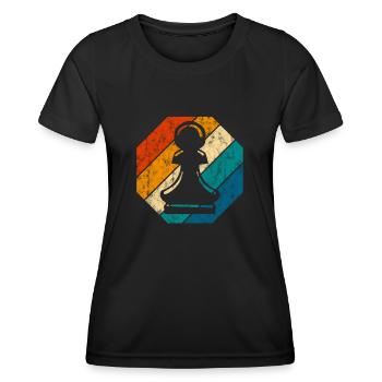 Échecs de jeu d’échecs de jeu d’échecs - T-shirt sport Femme - noir - Devant - AI Model Female 172 light (172cm)