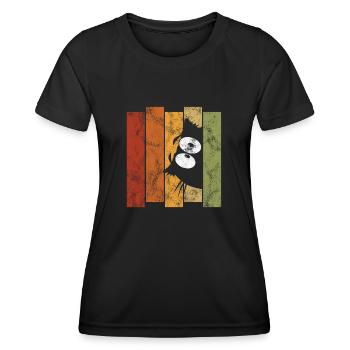 Chats chat rétro chat miau chat - T-shirt sport Femme - noir - Devant - AI Model Female 172 light (172cm)
