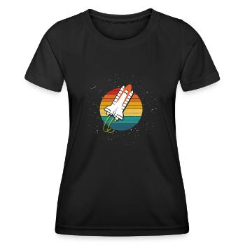 Raumschifft Galaxy Weltraum - Frauen Funktions-T-Shirt - Schwarz - Vorne - AI Model Female 172 light (172cm)