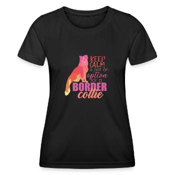 Border Collie - T-shirt sport Femme - noir - Devant - AI Model Female 172 light (172cm)