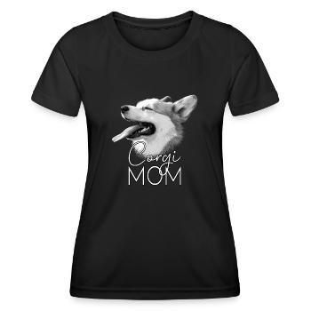 Corgi Mom - Hunde Mama - Frauen Funktions-T-Shirt - Schwarz - Vorne - AI Model Female 172 light (172cm)