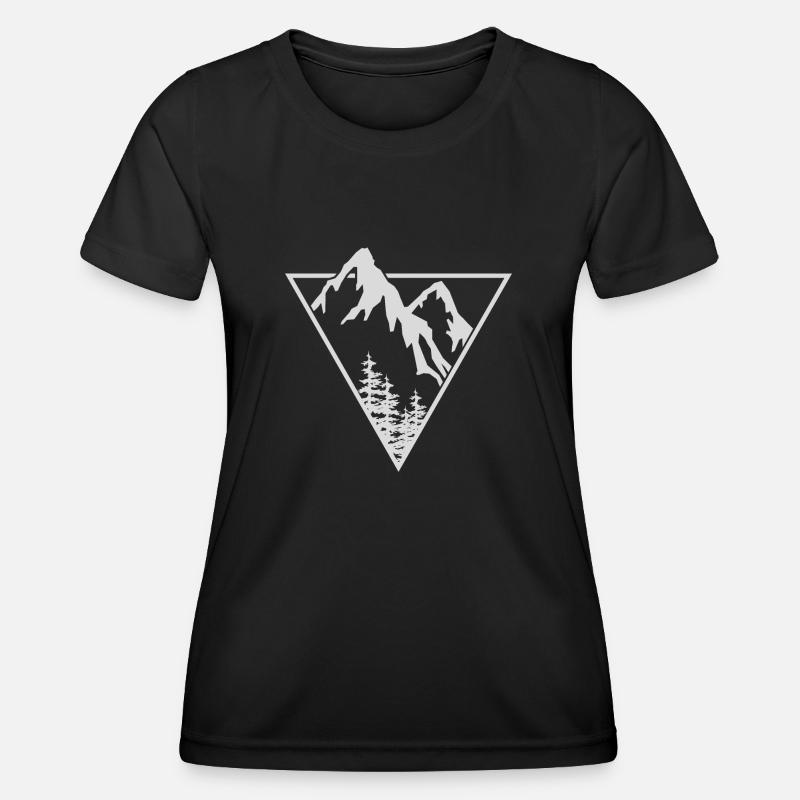 Triangle, Mountains, Forest - Women's Functional T-Shirt - black