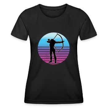 Tir à l’arc Archer Target Sport - T-shirt sport Femme - noir - Devant - AI Model Female 172 light (172cm)