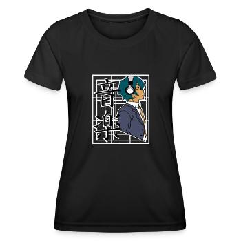 Anime Musik boy Musik Kanji Japan Schriftzeichen - Women's Functional T-Shirt - black - Front - AI Model Female 172 light (172cm)
