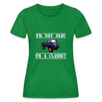 Je ne suis pas vieux - Je suis un classique / Unimog - T-shirt sport Femme - vert - Devant - AI Model Female 172 dark (172cm)