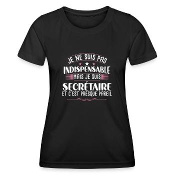 Secrétaire idée cadeau métier citation humour - T-shirt sport Femme - noir - Devant - AI Model Female 172 light (172cm)