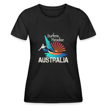 Surfers Paradise Surfer - Frauen Funktions-T-Shirt - Schwarz - Vorne - AI Model Female 172 light (172cm)
