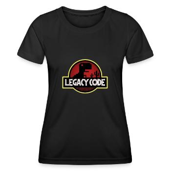 Code hérité - T-shirt sport Femme - noir - Devant - AI Model Female 172 light (172cm)