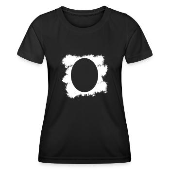 Fond blanc avec décoration de forme ovale - T-shirt sport Femme - noir - Devant - AI Model Female 172 light (172cm)