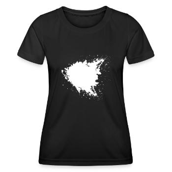Large black color spot - Women's Functional T-Shirt - black - Front - AI Model Female 172 light (172cm)